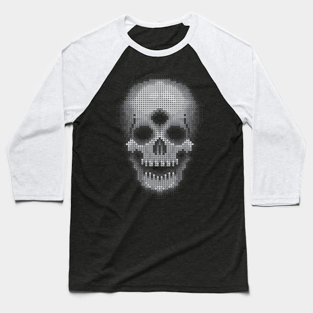 Grey Skull - Souless Baseball T-Shirt by SideShowDesign